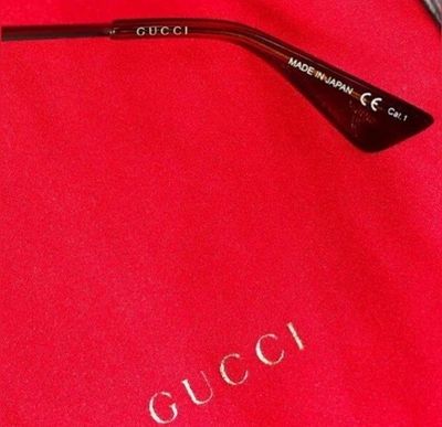 Gucci Round Aviator Sunglasses Red Navy and White New In Box Case and Cloth