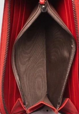 Bottega Veneta Red Intrecciato Leather Zip Around Wallet