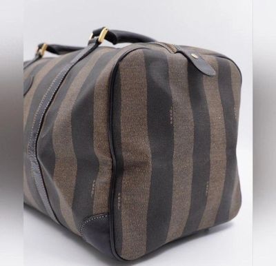 FENDI Coated Canvas Pequin Boston Bag