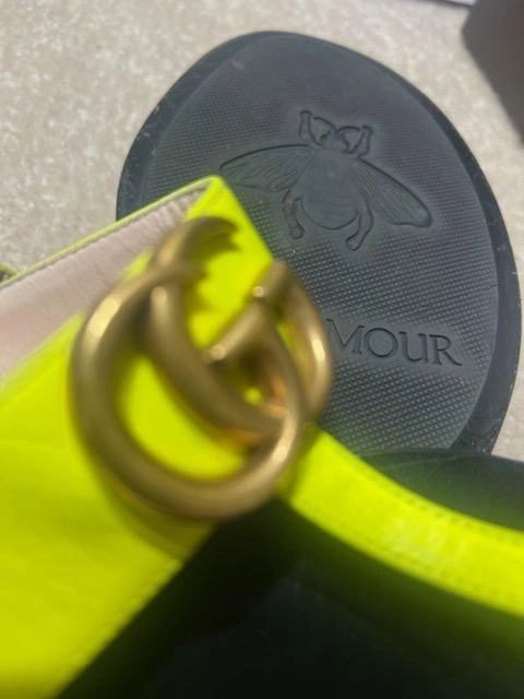 Gucci Neon Green Thong Sandals Size 39
