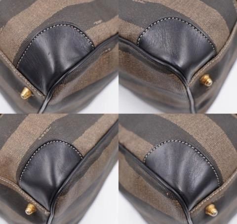 FENDI Coated Canvas Pequin Boston Bag
