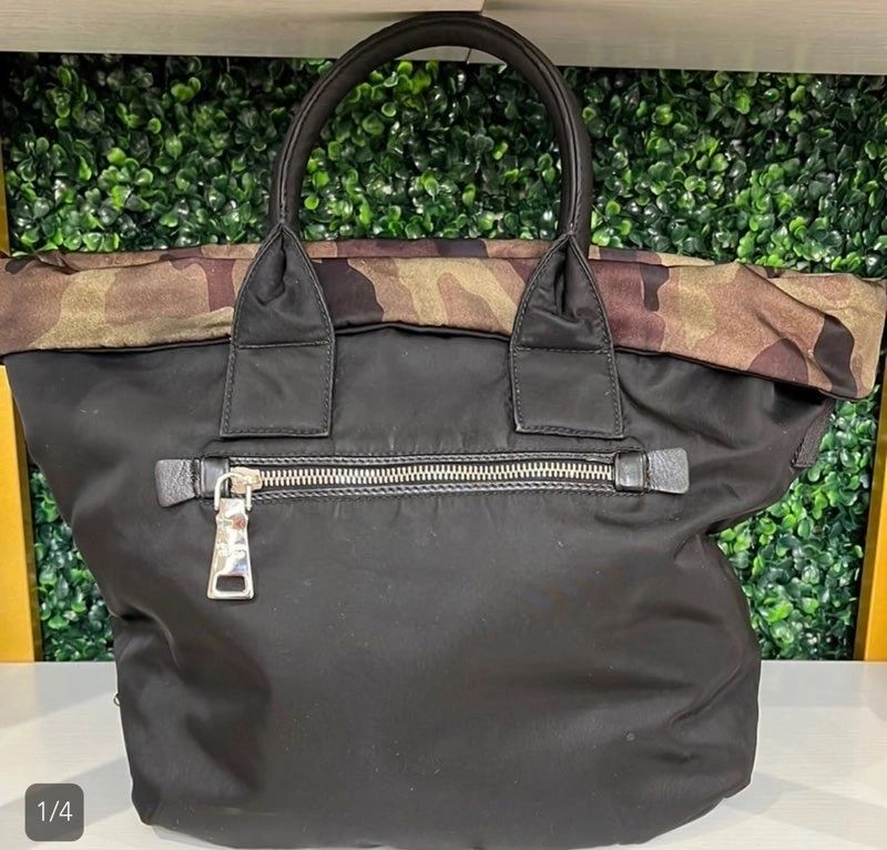 Prada Reversible Camouflage Black Tote