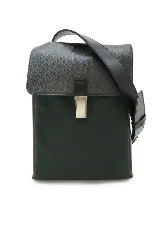 LOUIS VUITTON Taiga Saratov PM Shoulder Bag in Canvas and Leather