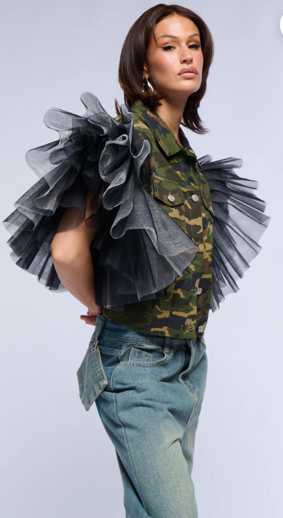 Tulle Shoulder Camo vest