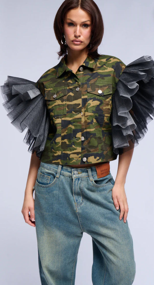 Tulle Shoulder Camo vest