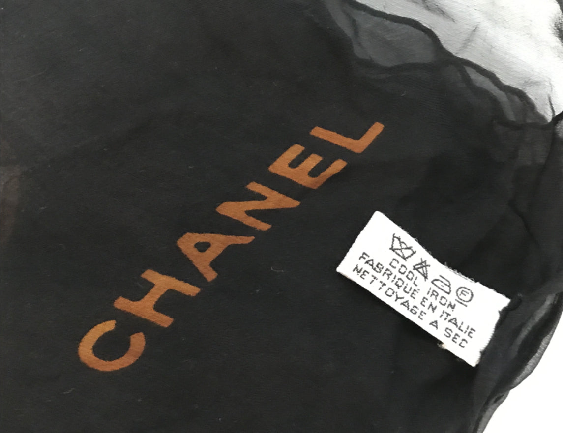 Chanel floral silk scarf X-Large