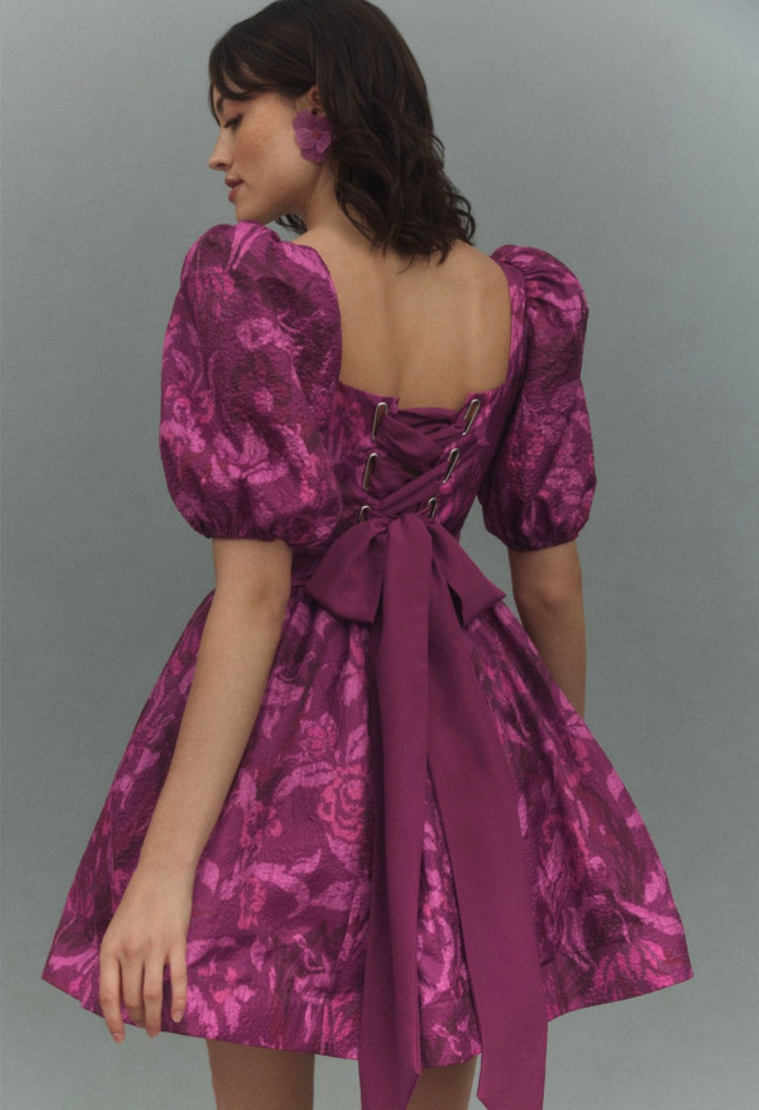 Chloe Corset Pink Floral Dress
