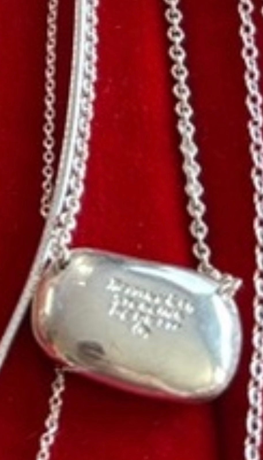 Tiffany & Co Sterling Silver Peretti Large Bean Pendant & Necklace 15”