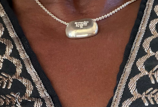 Tiffany & Co Sterling Silver Peretti Large Bean Pendant & Necklace 15”