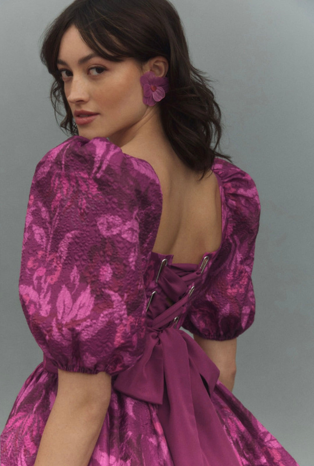 Chloe Corset Pink Floral Dress