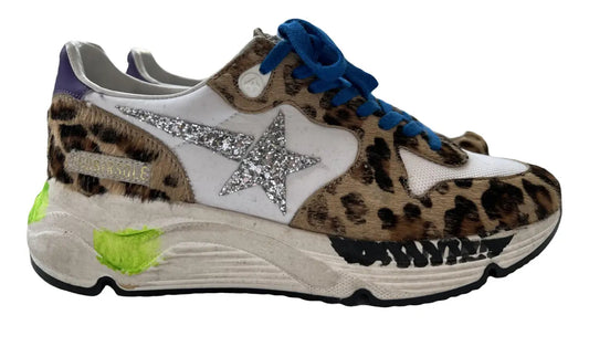 Golden Goose leather/fur trainers
