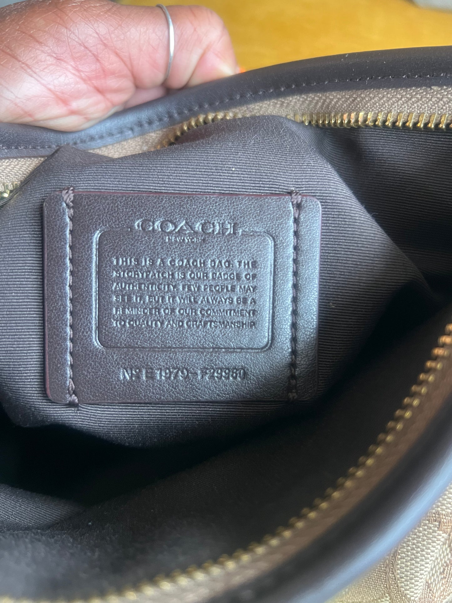 Coach Tan Signature Shoulder Bag
