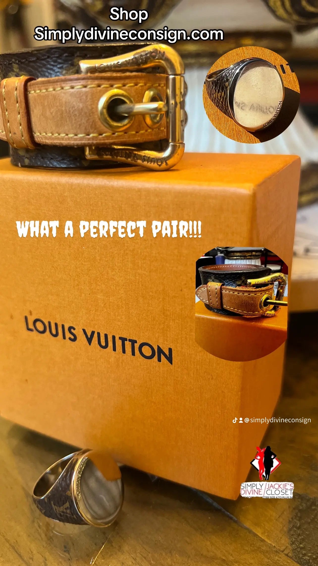 Louis Vuitton leather cuff