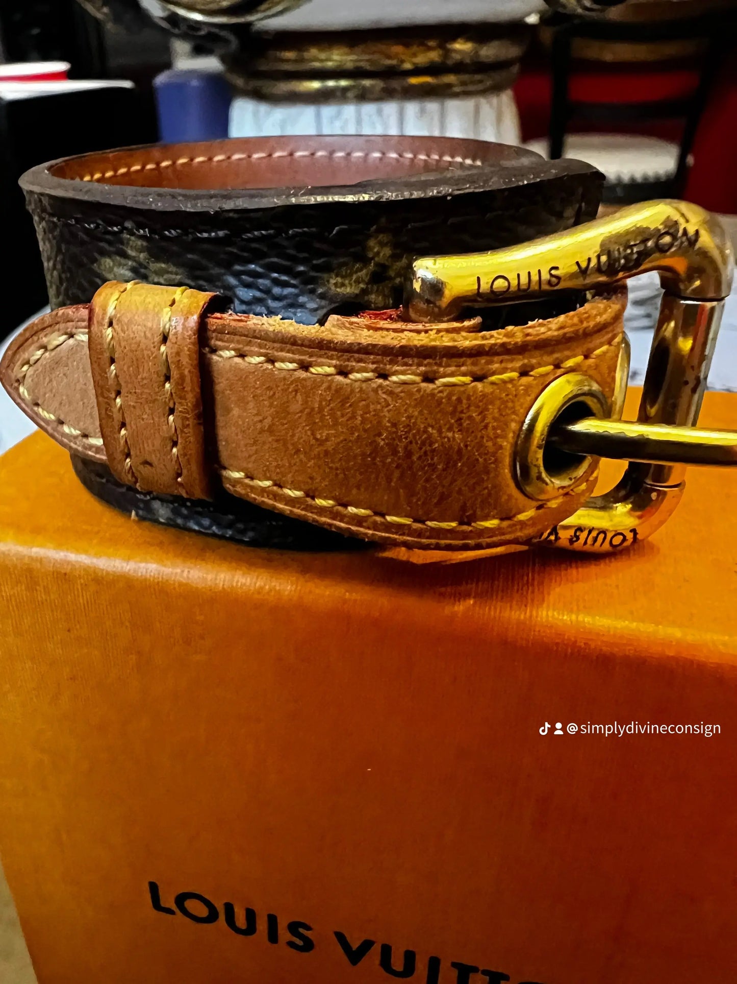 Louis Vuitton leather cuff