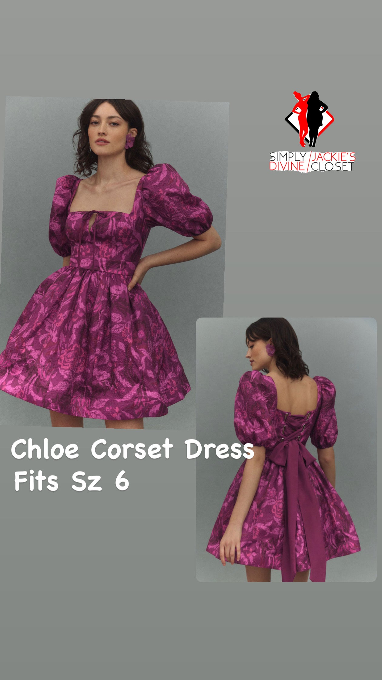 Chloe Corset Pink Floral Dress