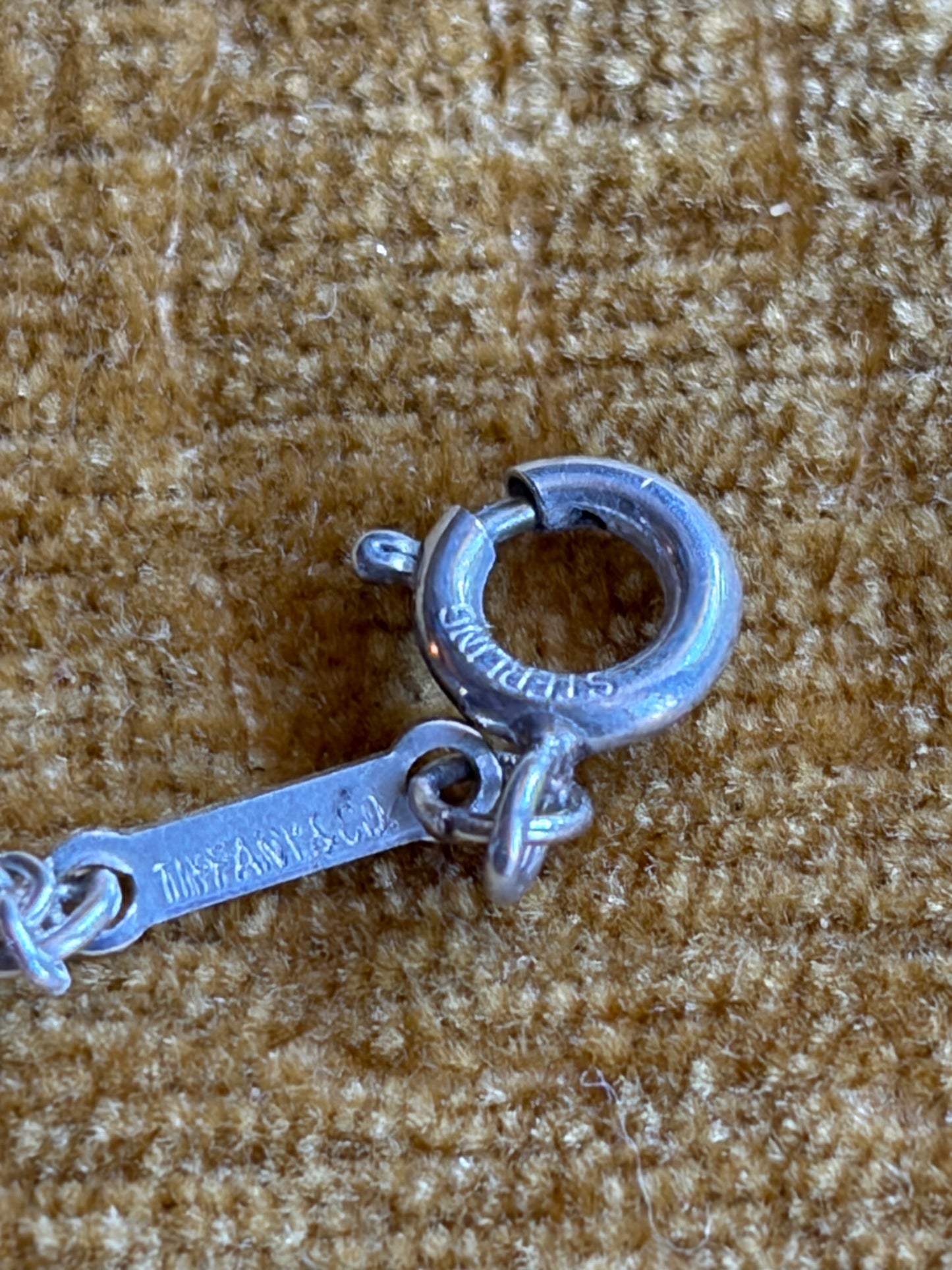 Tiffany & Co Sterling Silver Peretti Large Bean Pendant & Necklace 15”