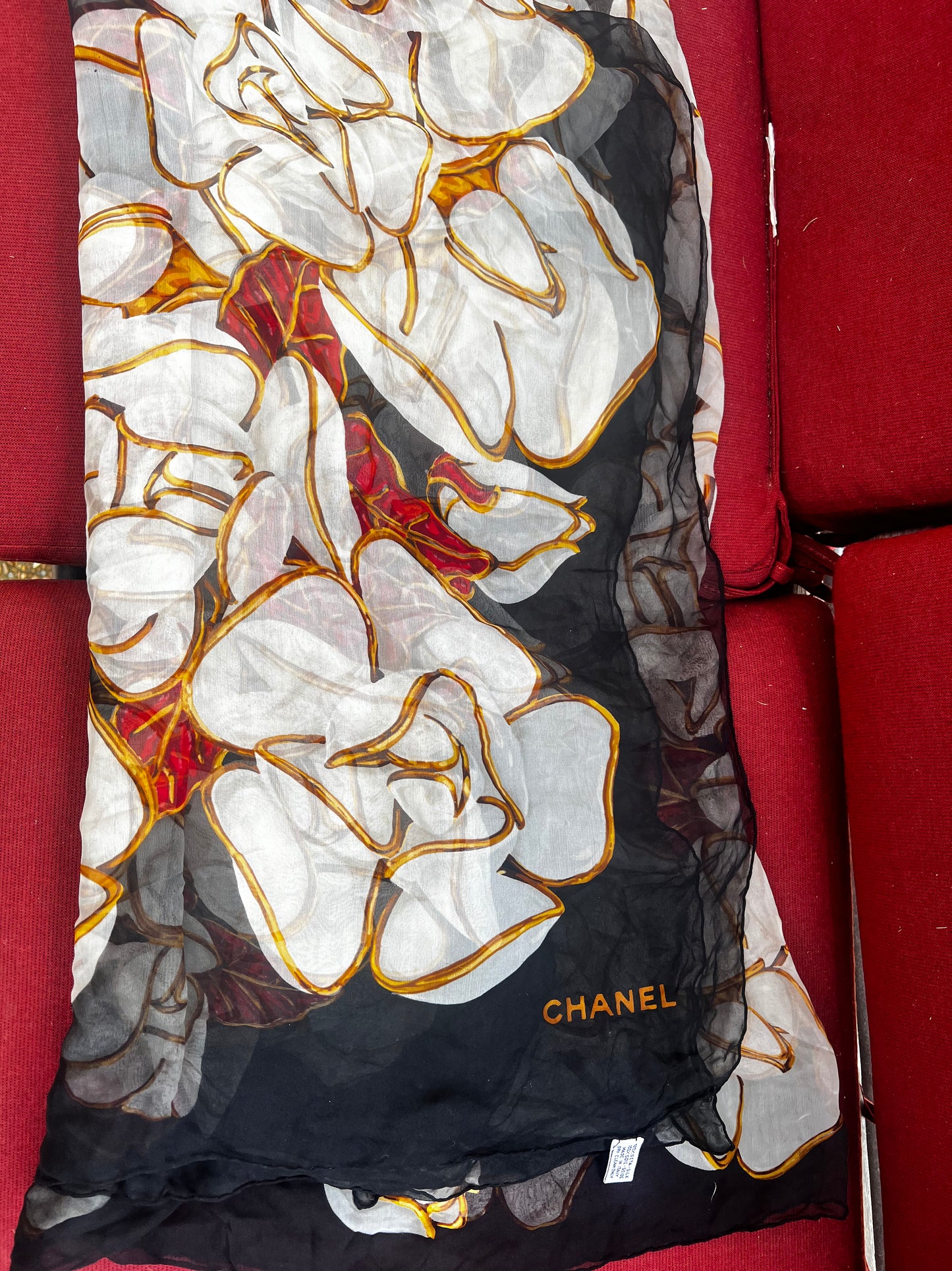 Chanel floral silk scarf X-Large