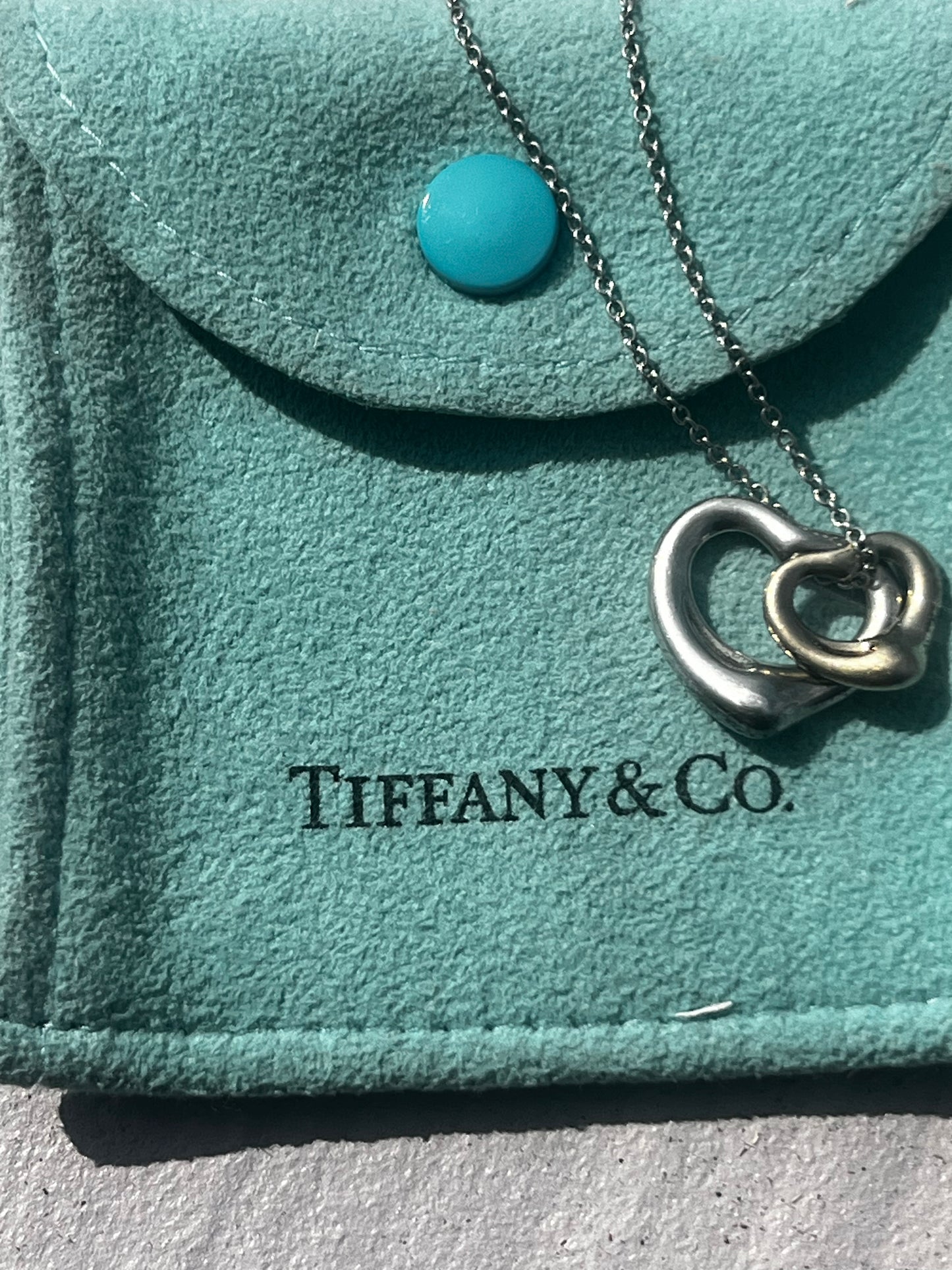 Tiffany & Co double heart necklace