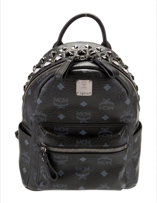 MCM Visetos Stark Black Side Small Backpack