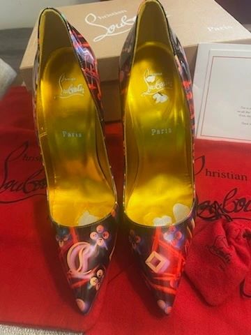 Christian Louboutin So Kate Multi color lin Yellow Size 40.5 With Box, Dustbag
