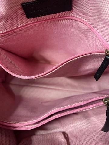 Dooney & Bourke Kristen Large Tote.Slate Gray & Black pink interior