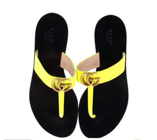 Gucci Neon Green Thong Sandals Size 39