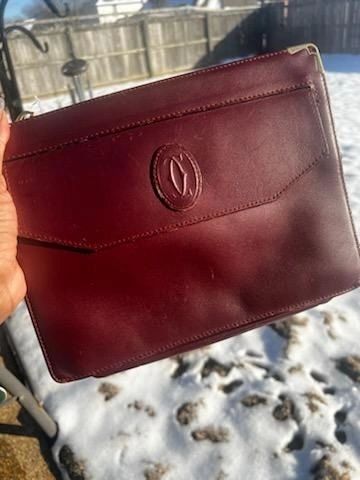 Cartier Beautiful Leather Burgundy Clutch