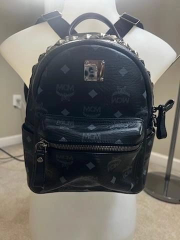 MCM Visetos Stark Black Side Small Backpack