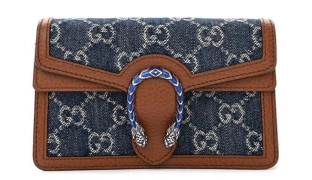 Gucci Denim Dionysus Mini With Detachable Crossbody Chain New With Box