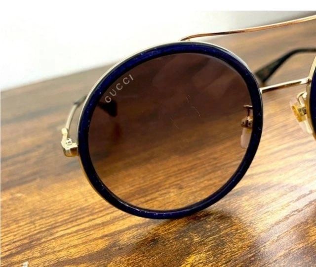 Gucci Round Aviator Sunglasses Navy