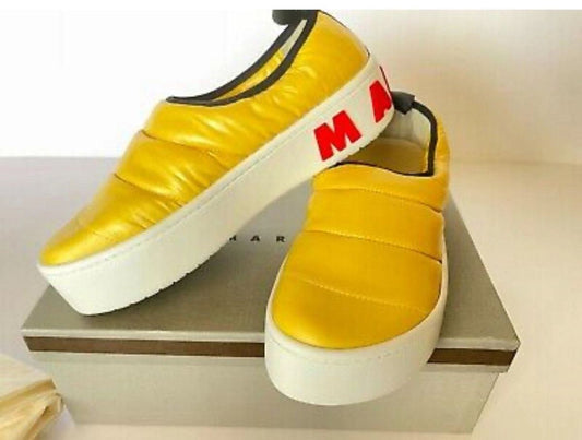 Marni Yellow Quilted Slip Ons Like New Size 38