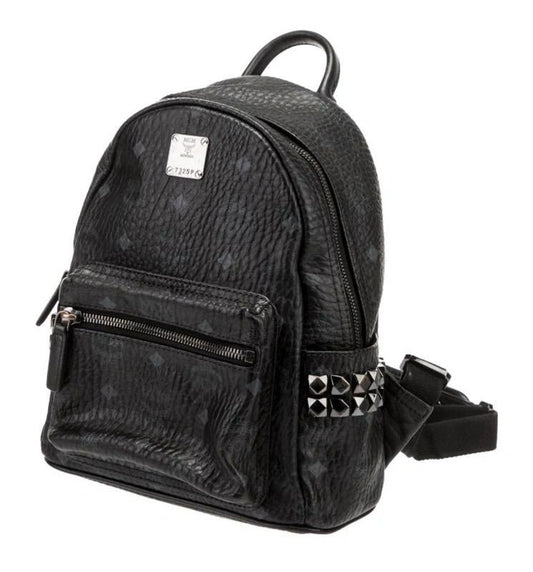 MCM Visetos Stark Black Side Small Backpack