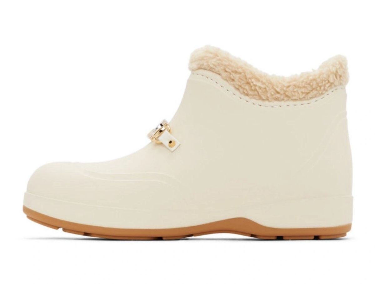 Gucci Cream Rubber Horsebit Chelsea Boot Size 38